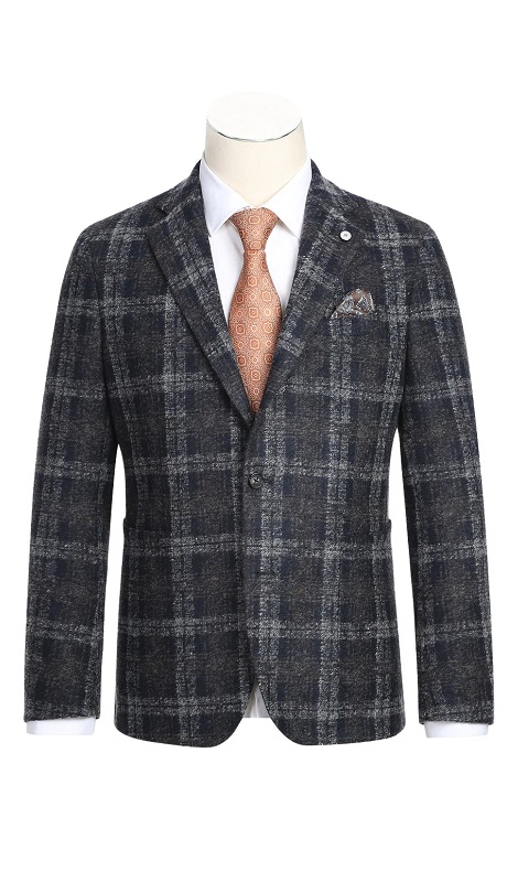 Pellagio Mens Blazer PF23-8-GRY  ( Half Canvas Blazer )