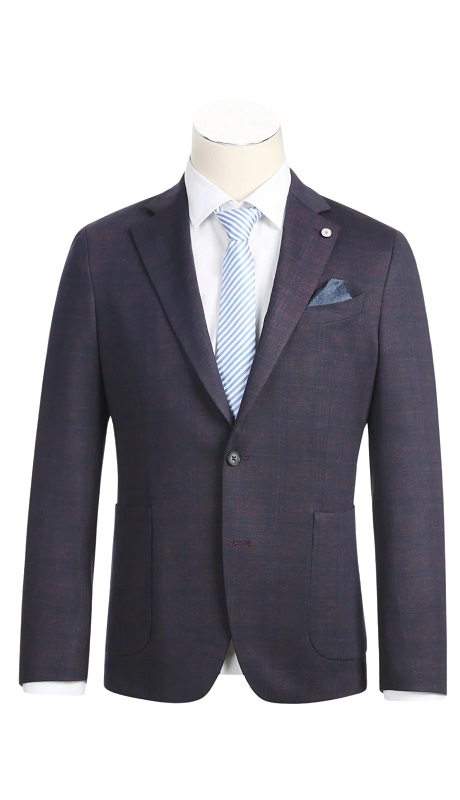 Pellagio Mens Blazer PF23-9-GRY-BLU ( Half Canvas Blazer )