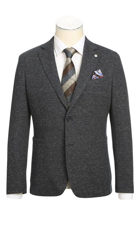 Pellagio Mens Blazer PF24-1-GRY-BLUE ( Half Canvas Blazer )