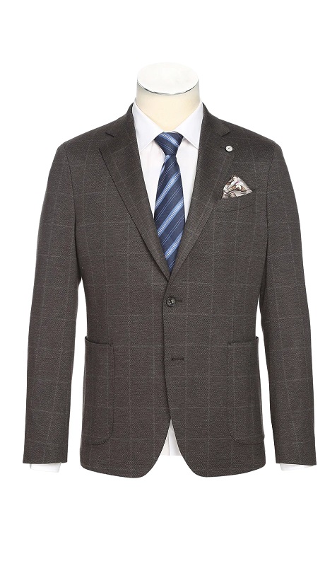 Pellagio Mens Blazer PF24-5-DARK-BRN ( Half Canvas Blazer )