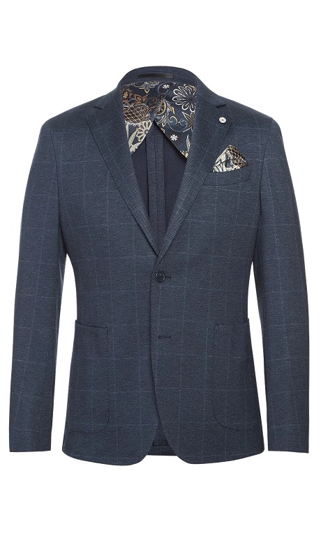 Pellagio Mens Blazer PF24-6-DARK-BLUE ( Half Canvas Blazer )