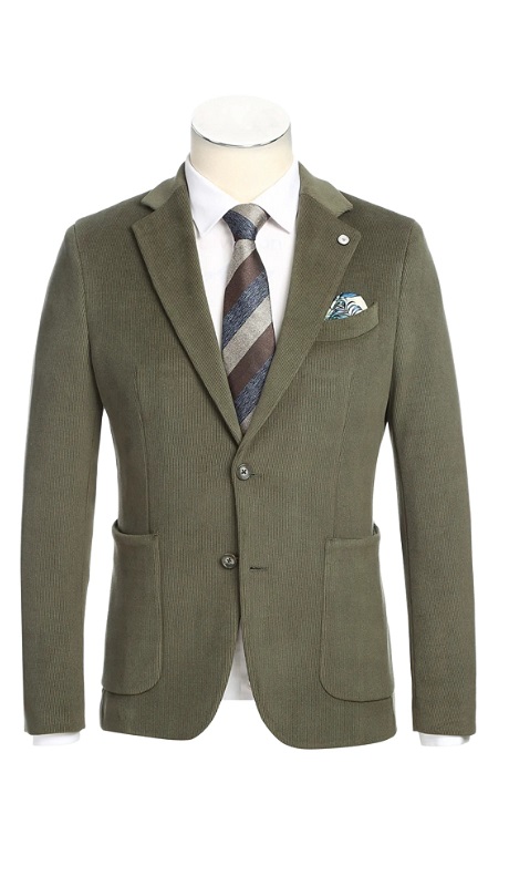 Pellagio Mens Blazer PF24-8-OLIVE ( Half Canvas Blazer )