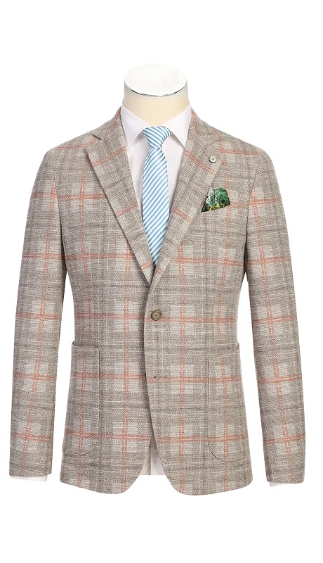Pellagio Mens Blazer PS25-1-BEIGE ( Half Canvas Blazer ) 