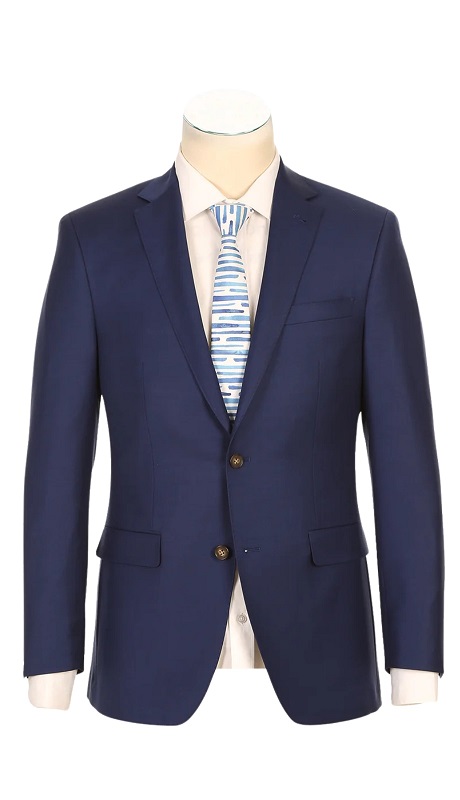 Rivelino Mens Suits RHC100-19-BLUE ( Half-Canvas Suit )
