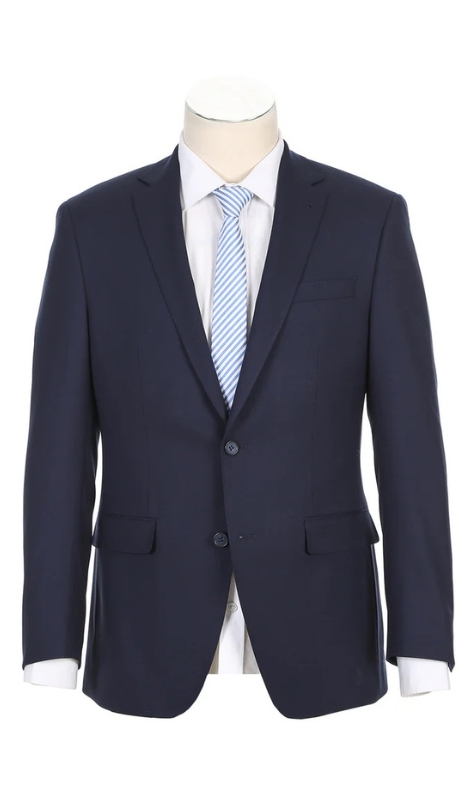 Rivelino Mens Suits RHC100-2-NAVY ( Half-Canvas Suit )