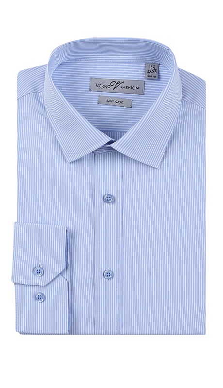 Verno Mens Shirts SS212-GRY ( Slim Fit Cotton Easy Care Dress Shirt )
