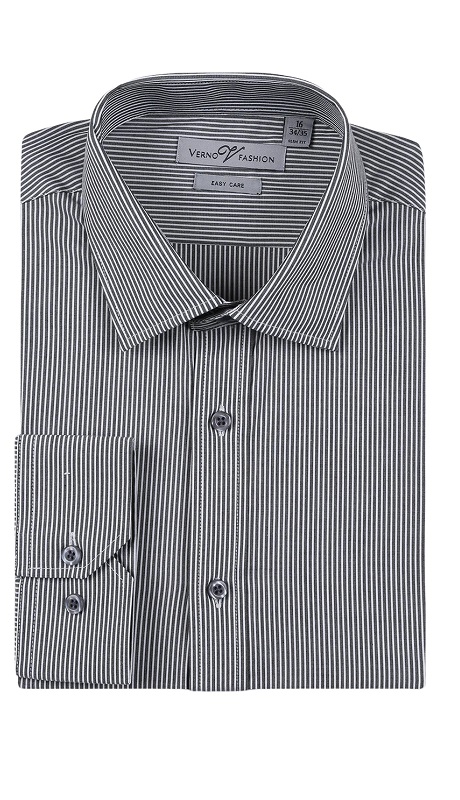 Verno Mens Shirts SS213-LIT- BLUE ( Slim Fit Cotton Easy Care Dress Shirt )
