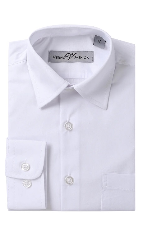 Verno Boys Shirt TC-01-WHT ( Boy's Dress Shirt )