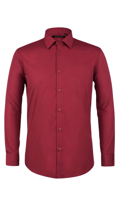 Verno Mens Shirts TC626-BRI-RED ( Classic Fit Long Sleeve Spread Collar Dress Shirt )