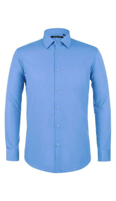 Verno Mens Shirt TC627-LB ( Classic Fit Long Sleeve Spread Collar Dress Shirt )