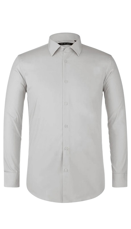 Verno Mens Shirts TC629-GRY ( Classic Fit Long Sleeve Spread Collar Dress Shirt )