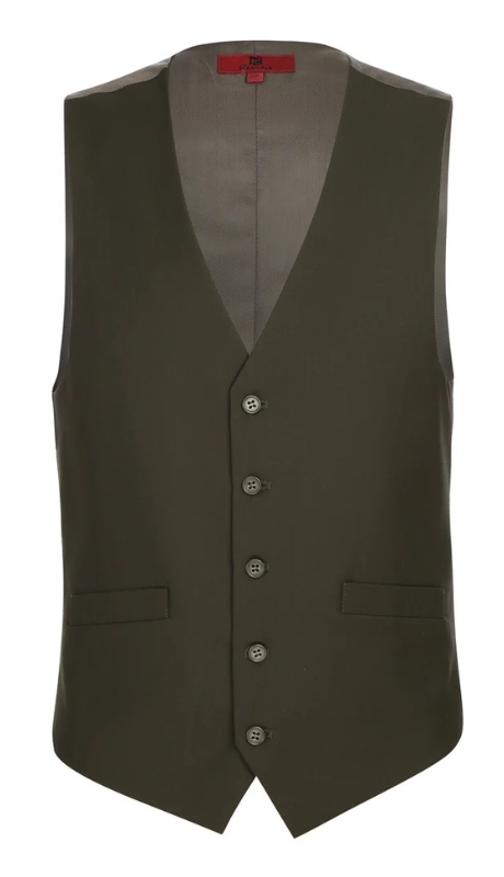 Renoir Mens Vest 201-10-OLIVE ( Classic Fit Suit Separate Vest )