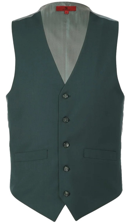 Renoir Mens Vest 201-9-GRN ( Classic Fit Suit Separate Vest )