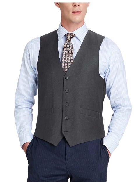 Renoir Mens Vest 202-1-CHAR ( Classic Fit Suit Separate Vest )