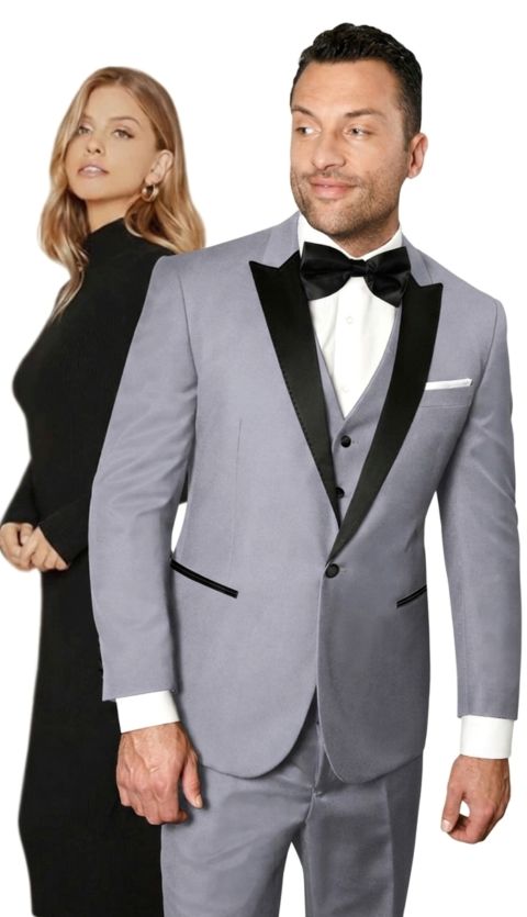 Statement TUX-PK-GREY- 3PC Mens TUXEDO