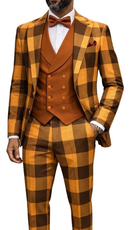 Statement VENUS-RUST-3PC Mens Suit
