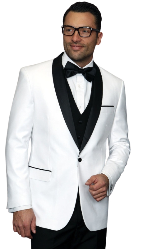 Statement ENCORE-WHITE-3PC Mens Suit
