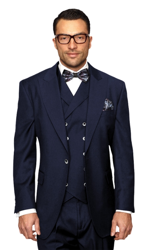 Statement FLORENCE- NAVY-3PC  Mens Suit