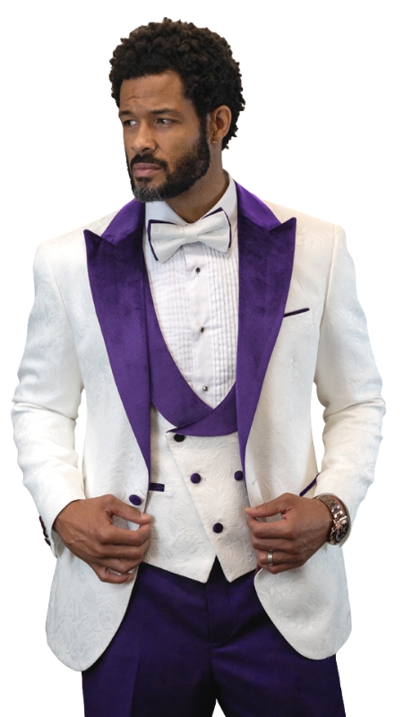 Statement HILTON-PURPLE-3PC Mens Tuxedo
