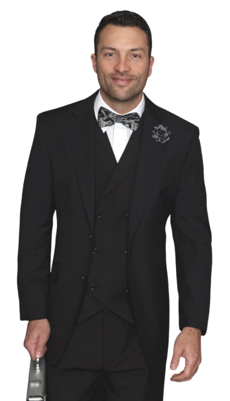 Statement MESSINA-BLACK-3PC Mens Suit