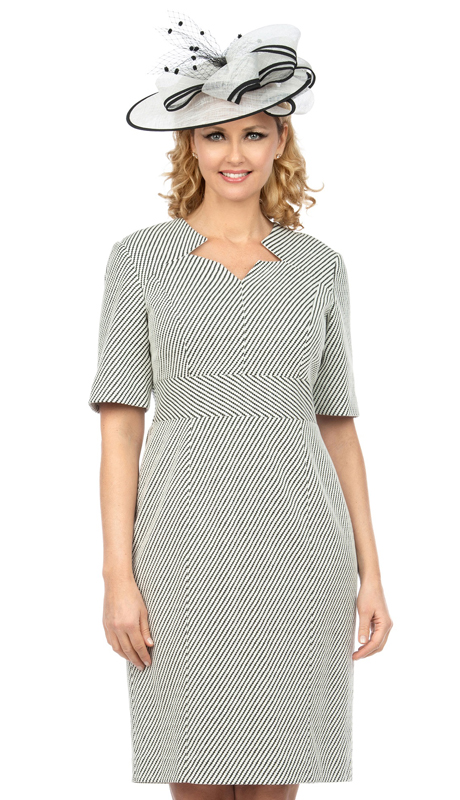 Giovanna D1515-BLI ( 1pc Novelty Short Sleeve Dress With V-Neckline ) - Hat