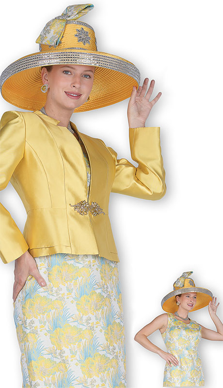 Aussie Austine 6209-GLD Church Suit for Ladies