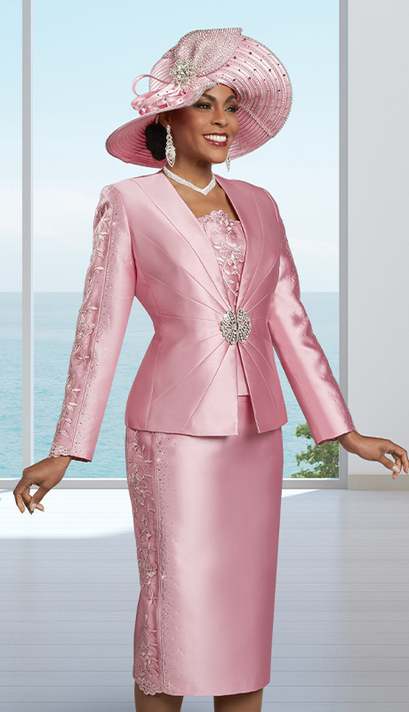 Ben Marc 48479-DPK-H ( 3pc Silk Lace Set )-Hat