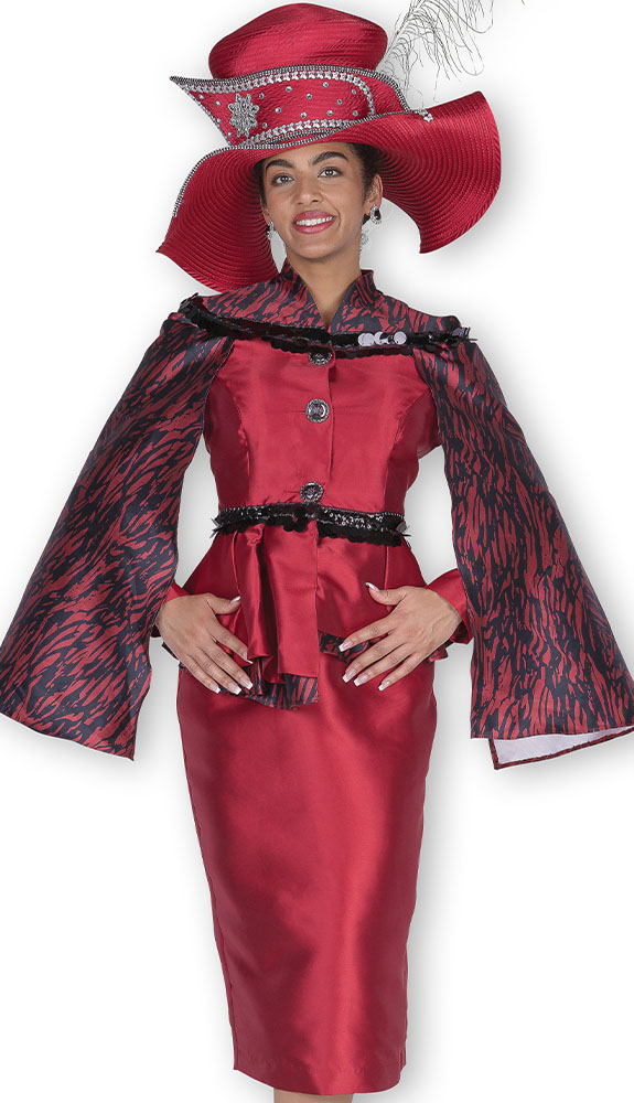 Champagne Italy 6121-RWB Ladies Church Suit
