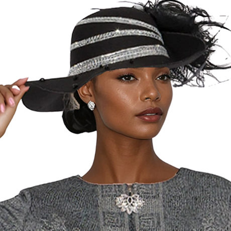 Champagne Italy H5964-BLK-QS Church Hat
