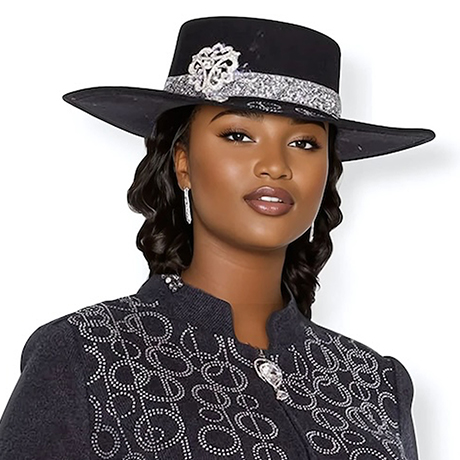 Champagne Italy H5966-BLK-IH Church Hat