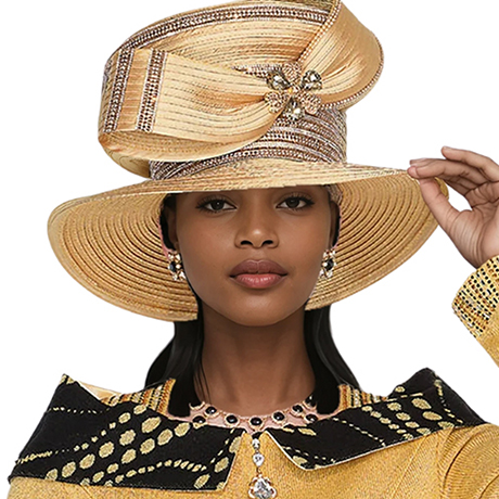 Champagne Italy H5952-GLD-IH Church Hat