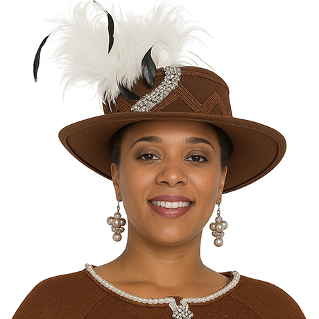 Champagne Italy H5962-BRWN-QS Church Hat
