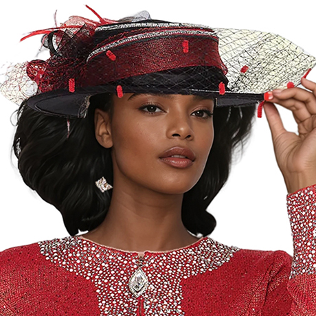 Champagne Italy H5961-RED-IH Church Hat