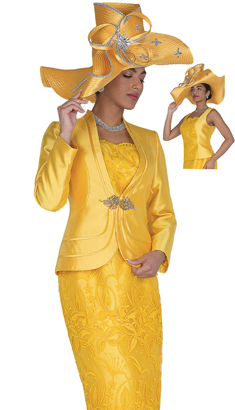 Champagne Italy 6213-YLW Church Suit