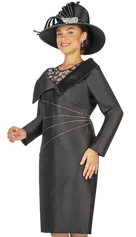 Champagne Italy 5636 ( 1pc Twill Satin Long Dress )-Hat