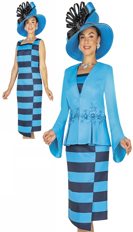 Champagne Italy 5674 ( 2pc Ladies Church Suit With Twill Satin Jacket And Skirt )-Hat