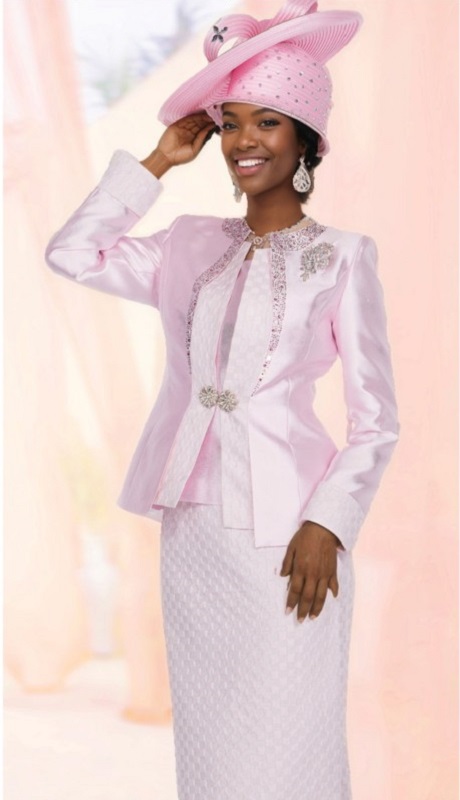 Champagne Italy 6005-PNK Church Suit
