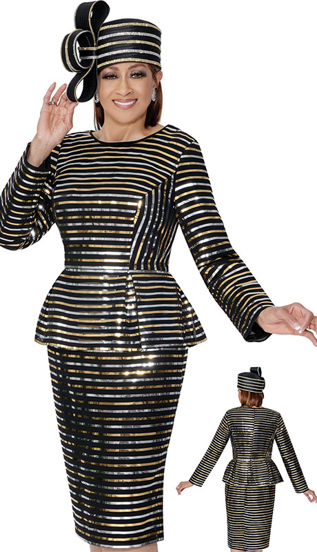 Dorinda Clark Cole 309821-BLK-H Womens Church Suit-Hat