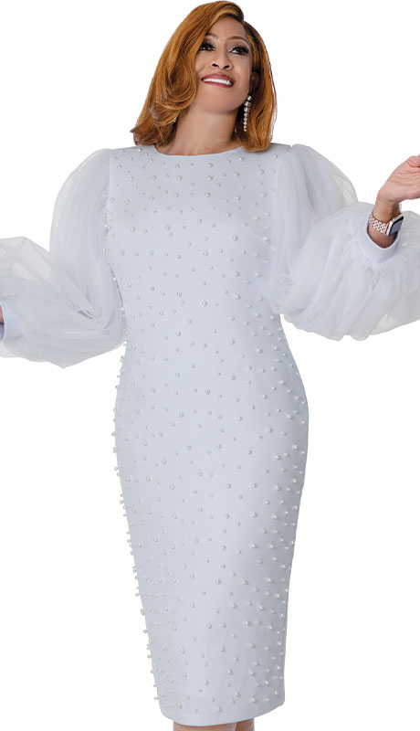 Dorinda Clark Cole 310091-WHT Church Dress