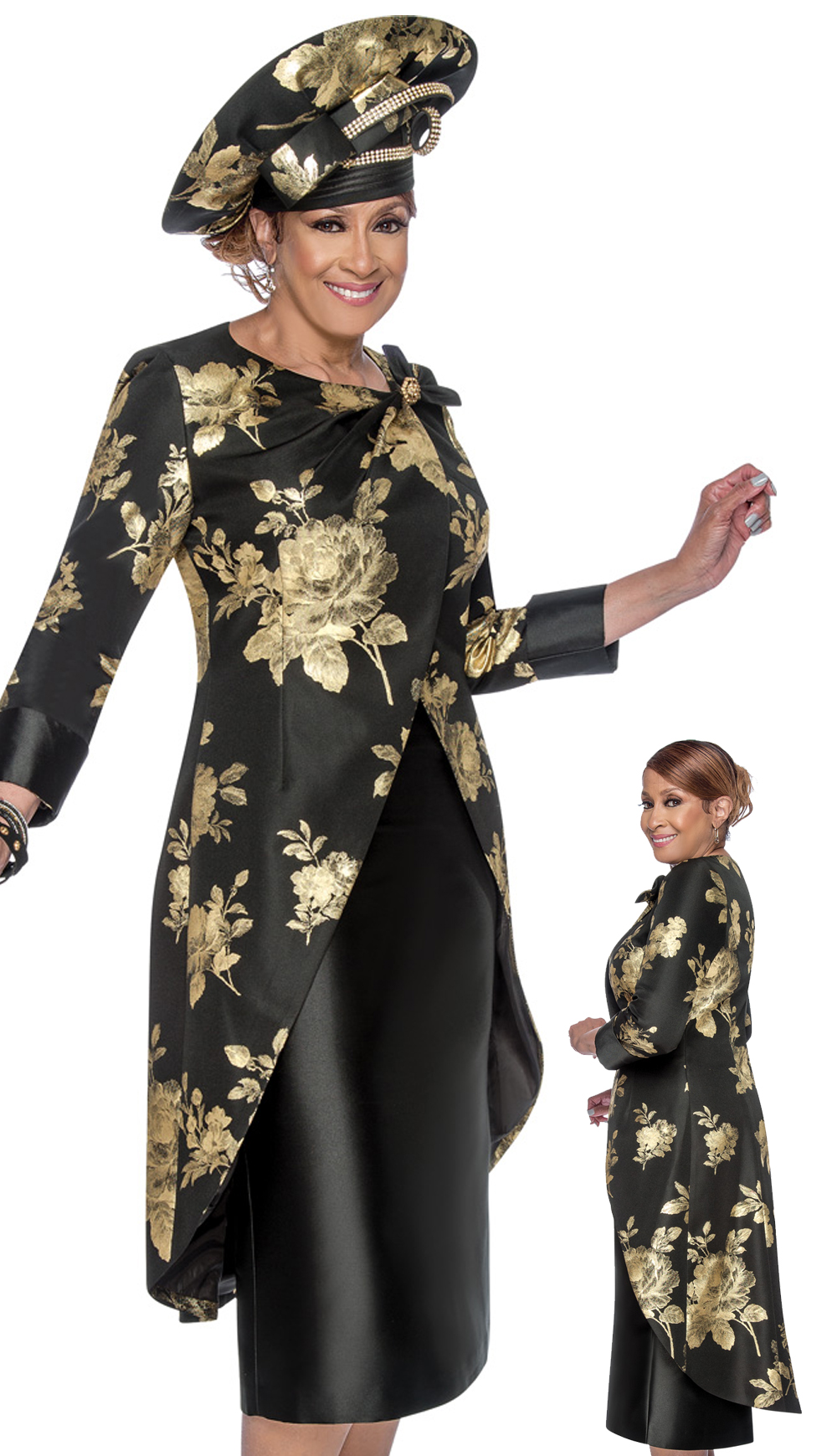 black and gold church dress Elegant Black Embroidered Maxi Dress for Women