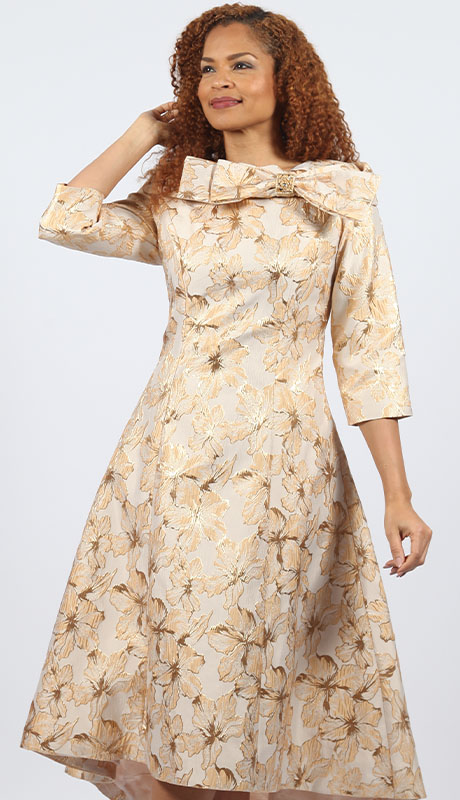 Diana Couture 8794-GLD Church Dress