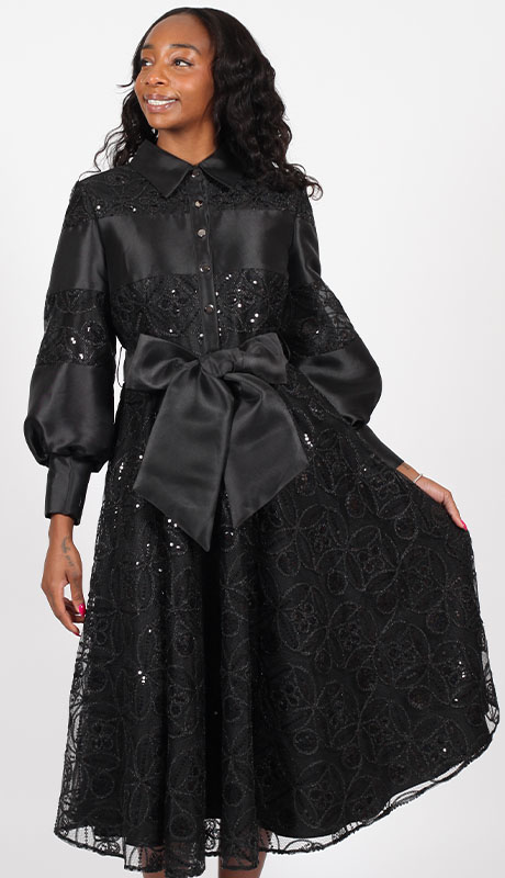 Diana Couture 9083-BLK Church Dress