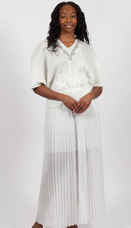 Diana Couture 8078-WHT Church Dress