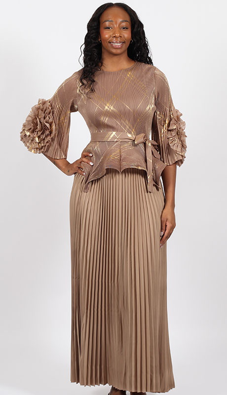 Diana Couture 90252-BRN Church Dress