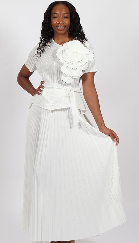 Diana Couture 99451-WHT Church Dress