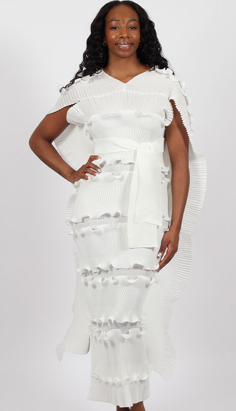 Diana Couture 8014-WHT Church Dress