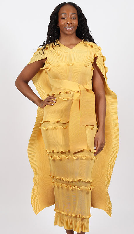 Diana Couture 8014-YLW Church Dress