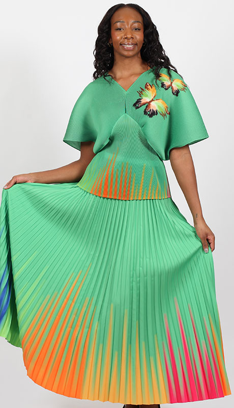 Diana Couture 8073-GRN Church Dress