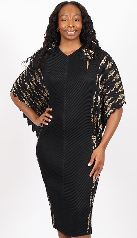 Diana Couture 8075-BLK Church Dress