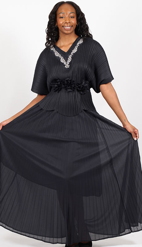 Diana Couture 8078-BLK Church Dress